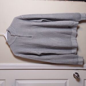 Topman gray long sleeve half zip sweater